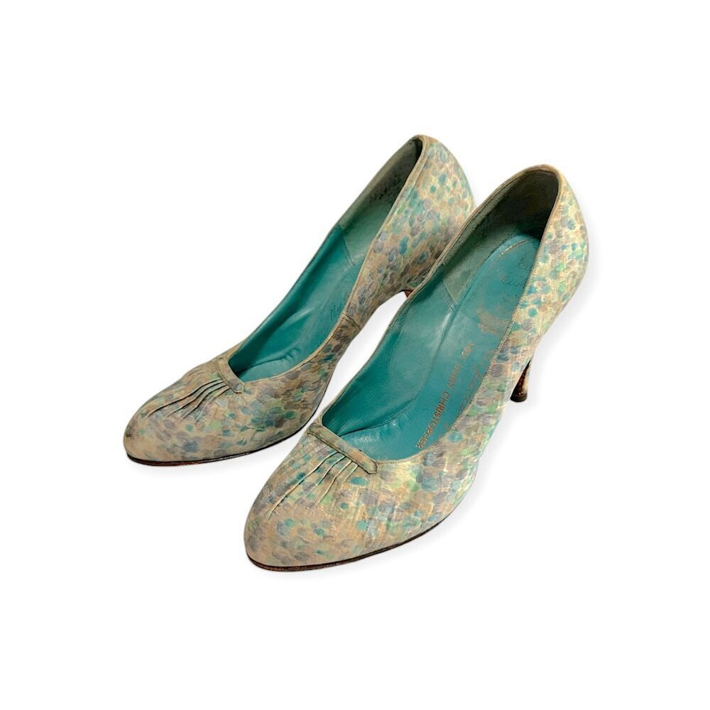 Vintage Delman Custom Made Floral Print Heels – Especially for Miss Mary Christo